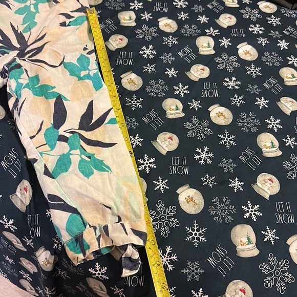 M COLLECTION 100% LINEN FLORAL DESIGN TOP SIZE 14 - Picture 7 of 12